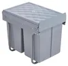A gray built-in trash can with two compartments and a textured lid. Podgląd zdjęcia produktu