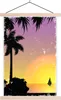 MuchoWow® Textilposter Boot - Segeln - Palme - Nacht Produktbild-Vorschau 1