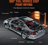 A diagram showing a car with various parts labeled, and an infrared paint drying lamp positioned nearby. Podgląd zdjęcia produktu