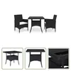 The Living Store 3-tlg. Garten-Essgruppe Schwarz Poly Produktbild-Vorschau 1