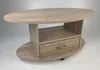 Couchtisch Wohnzimmertisch Oval Landhaus Sonoma Eiche hell Produktbild-Vorschau 1