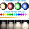 A collage of images showing different light colors and brightness levels of LED under-cabinet lights. Produktbild-Vorschau