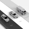 Three different types of vehicles are shown in a stylized, three-lane road graphic. Produktbild-Vorschau