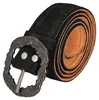 Vorderansicht des traditionellen schwarzen Herrengürtels aus glattem Premium-Rindsleder mit klassischer Metallschnalle. Meisterhaft in Deutschland gefertigt für dauerhaften Komfort und zeitlosen Stil. Produktbild-Vorschau
