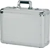 A silver aluminum attaché case with a black handle. Anteprima dell’immagine prodotto