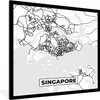 MuchoWow® Gerahmtes Poster Singapur - Karte - Stadtplan - Produktbild-Vorschau 1