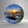 Wanduhr - Rund - Glasuhr - Landschaft Meer Sommer Sonne - Produktbild-Vorschau 3