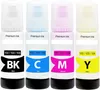 Four bottles of printer ink are lined up against a white background. Produktbild-Vorschau