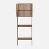 Mensola mobile WC decorato in legno e canna, Marrone Anteprima dell’immagine prodotto 3