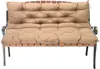 A taupe bench cushion set on a wooden slatted bench. Náhled obrázku produktu