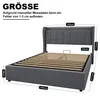 okwish Polsterbett 140×200 mit Steckdose,Nachtlicht und Produktbild-Vorschau 7