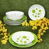 Pula zielone kropki 12szt serwis obiadowy porcelana 6 osób Podgląd zdjęcia produktu 2