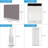 A collage of four images showing different items included in a camera cleaning kit, with dimensions indicated. Voir les images du produit