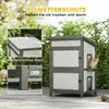 PawHut Katzenhaus aus Holz 2-stöckiges Outdoor Isolierte Produktbild-Vorschau 6