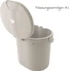 A beige Rotho Babydesign TILO windeleimer (diaper pail) with its lid open, shown against a white background. Text indicating capacity is visible in the upper right corner. Produktbild-Vorschau