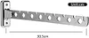 A metal wall-mounted clothes rack with multiple holes for hanging clothes. Produktbild-Vorschau