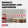 tesa Signal Absperrband nicht klebend 100m 80mm rot/weiß Anteprima dell’immagine prodotto 9