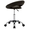 A brown artificial leather stool with a silver base and wheels, shown from a side angle against a white background. Náhľad obrázku produktu
