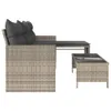 Gartensofa in L-Form mit Tisch und Kissen Hellgrau Poly Produktbild-Vorschau 5