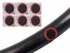 A collage showing a set of tire repair patches and a close-up of a tire with a patch applied. Produktbild-Vorschau
