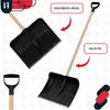 A collage of images showing a snow shovel with callouts for its features. Náhľad obrázku produktu