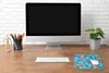 MuchoWow® Mauspad Mousepad Federn - Blau - Muster 30x30 cm Produktbild-Vorschau 4
