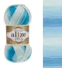 Przędza DIVA BATIK - 100 g / 350 m - biała, niebieska Podgląd zdjęcia produktu 2