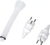 Three white electrical accessories are arranged on a white background. Anteprima dell’immagine prodotto