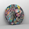 Wanduhr - Rund - Glasuhr - frau folklore - 30x30cm - Produktbild-Vorschau 4
