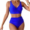 High Waist Bikini Damen - Bauchweg - Zweiteiler Blau - Produktbild-Vorschau 1