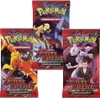 Three Pokemon trading card game booster packs arranged in a cluster. Produktbild-Vorschau