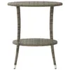 Outdoor-Lehnstühle 2 Stk. mit Tisch Grau Poly Rattan Produktbild-Vorschau 6