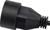 A close-up shot of a black electrical plug and socket connector. Podgląd zdjęcia produktu