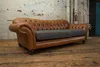 Klassische Chesterfield Leder Sofa 3 Sitzer Sitz Couchen Produktbild-Vorschau 2