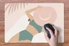 MuchoWow® Schreibtischunterlage Frau - Strandhut - Pastell Produktbild-Vorschau 3