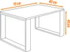 A line drawing of a coffee table with dimensions indicated. Voir les images du produit