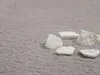 Several white stones are scattered on a textured gray surface. Produktbild-Vorschau