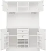 Buffet de cuisine XL (120 x 188 cm) blanc, armoire haute au Voir les images du produit 4