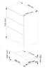 A technical drawing of a chest of drawers with dimensions indicated. Produktbild-Vorschau