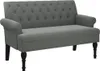 A grey loveseat with tufted back and black legs, shown from the front-left. Produktbild-Vorschau