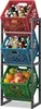 A three-tiered storage rack with colorful crates filled with beverages and fruits. Náhled obrázku produktu