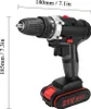 A cordless drill with measurement indicators on the side and battery information at the base. Náhled obrázku produktu