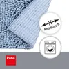 Chenille-Badmat 45x45cm, Lichtblauw, wasbar, antislip Produktbild-Vorschau 3
