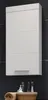 A white wall-mounted cabinet with a silver handle is shown against a dark tiled wall. Podgląd zdjęcia produktu