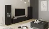 Moderní obývací stěna Berlin 180 cm černá matná do Náhled obrázku produktu 1