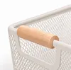 Relaxdays Drahtkorb mit Holzgriffen, eckig, Produktbild-Vorschau 8