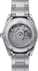The back of a silver automatic watch with a transparent case back showing the movement. Produktbild-Vorschau