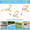 Collage showing a folding lounge chair in different positions and various application scenarios. Podgląd zdjęcia produktu