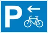Fahrrad Parkplatz Schild mit Richtungspfeil links Produktbild-Vorschau 1