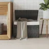 vidaXL Cesto per la biancheria con coperchio Grigio Anteprima dell’immagine prodotto 2